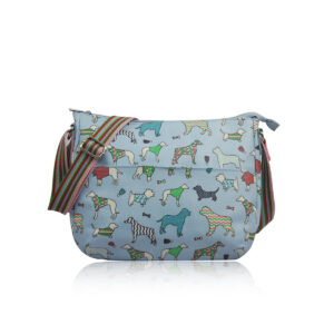 Dog Print Multi-Purpose Cross Body Bag Light Blue