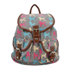 Poodle Retro Rucksack Grey