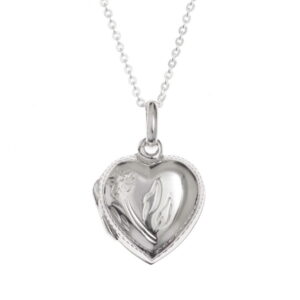 Sterling Silver Heart Locket Necklace - Gift Boxed - 18" Sterling Silver Chain