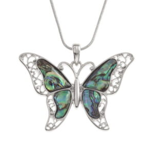 Tide Jewellery Paua Shell Filigree Butterfly Necklace