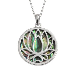 Tide Jewellery inlaid Paua shell Waterlily/Lotus flower