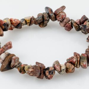 Leopardskin Jasper Gem Chip Bracele