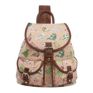 Birds And Flowers Vintage Retro Backpack Pink
