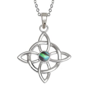 Tide Jewellery inlaid Paua shell Celtic Good Luck symbol pendant