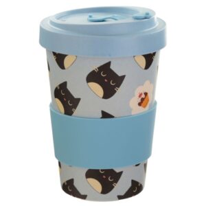Feline Cat Reusable Screw Top Bamboo Travel Mug